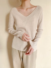 V-Neck Solid Long Sleeves Blouse